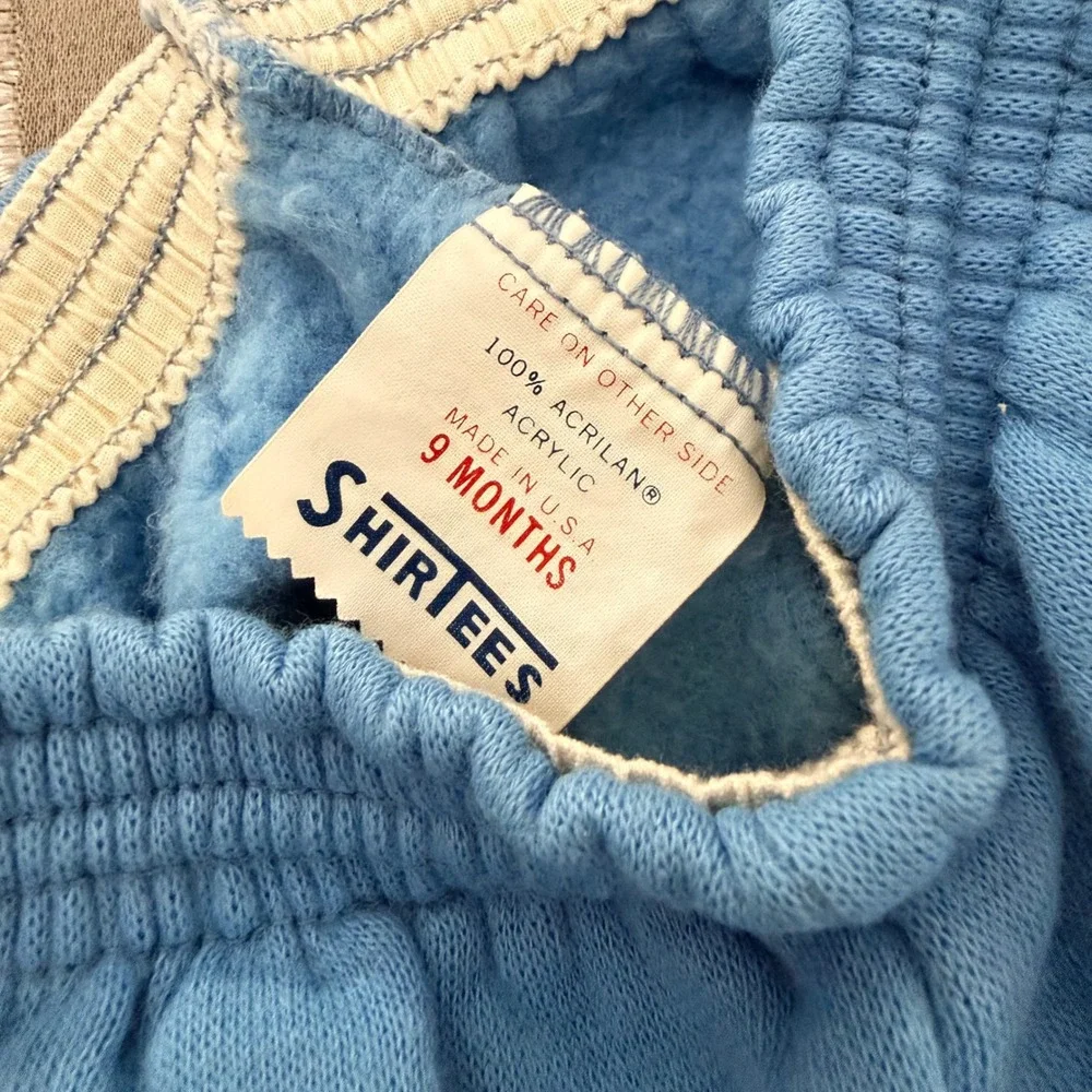 Vintage ShirTees Blue Acrilan Tracksuit Set 9 Mnths Made in USA Zip Hoodie Pants